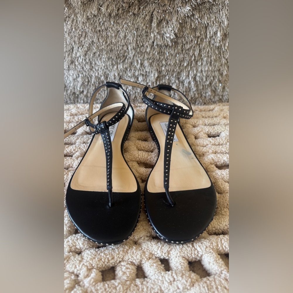 Jimmy Choo Black Studded Sandals